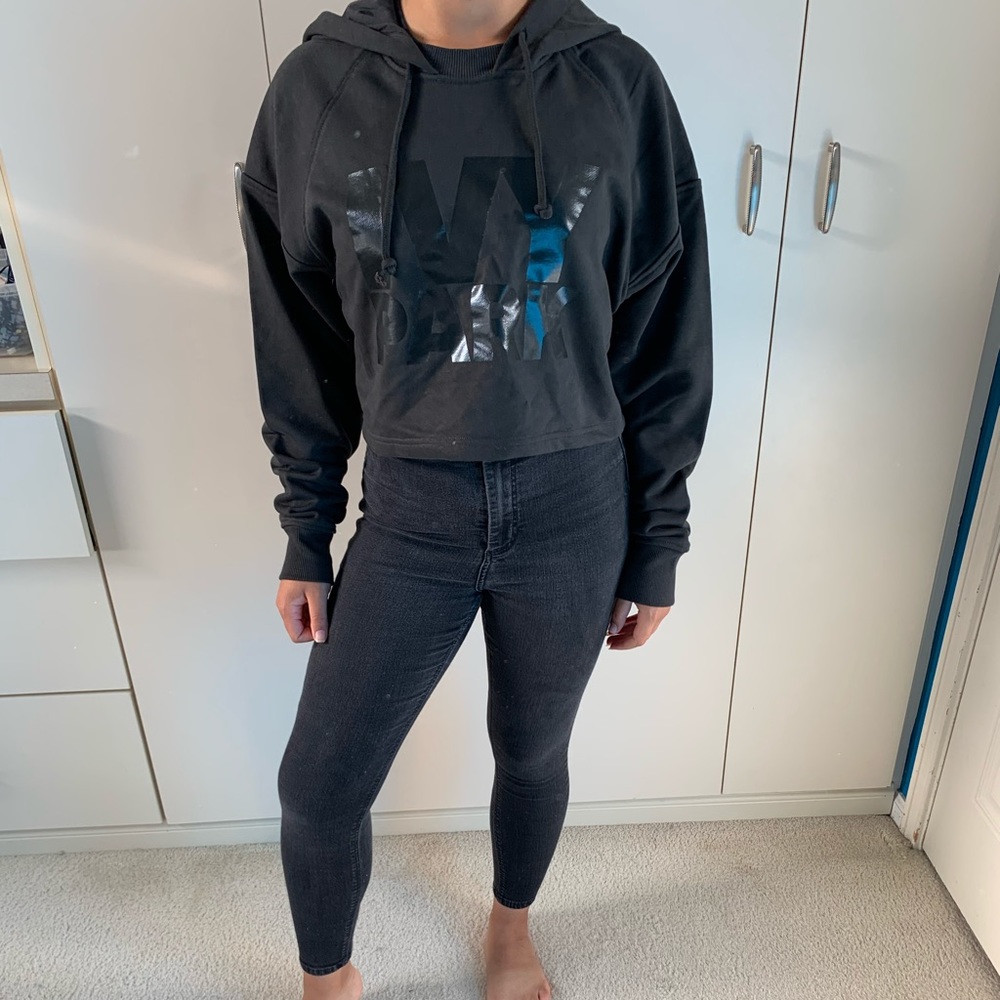 Ivy Park Charcoal Grey Cropped Hoodie